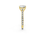Yellow gold Princess Cut Diamond Pavé Solitaire Engagement Ring with Four-Prong Setting_78