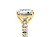 Yellow gold Princess Cut Diamond Pavé Solitaire Engagement Ring with Four-Prong Setting_81