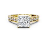 Yellow gold Princess Cut Diamond Pave Band with Four-Prong Setting_20