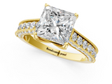 Yellow gold Princess Cut Diamond Pave Band with Four-Prong Setting_21