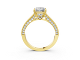 Yellow gold Princess Cut Diamond Pave Band with Four-Prong Setting_23