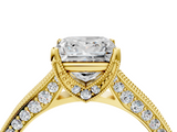 Yellow gold Princess Cut Diamond Pave Band with Four-Prong Setting_24