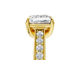 Yellow gold Princess Cut Diamond Pave Band with Four-Prong Setting_25
