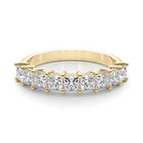 Yellow gold Princess Cut Diamond Prong Set Eternity Band 1
