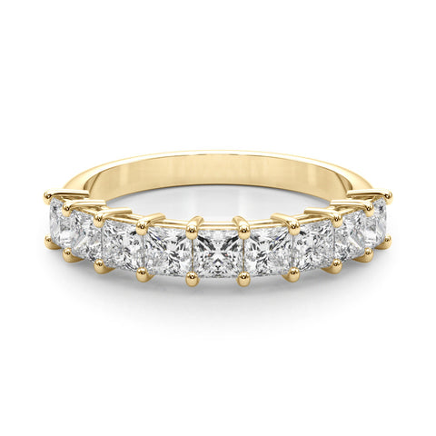 Yellow gold Princess Cut Diamond Prong Set Eternity Band 1