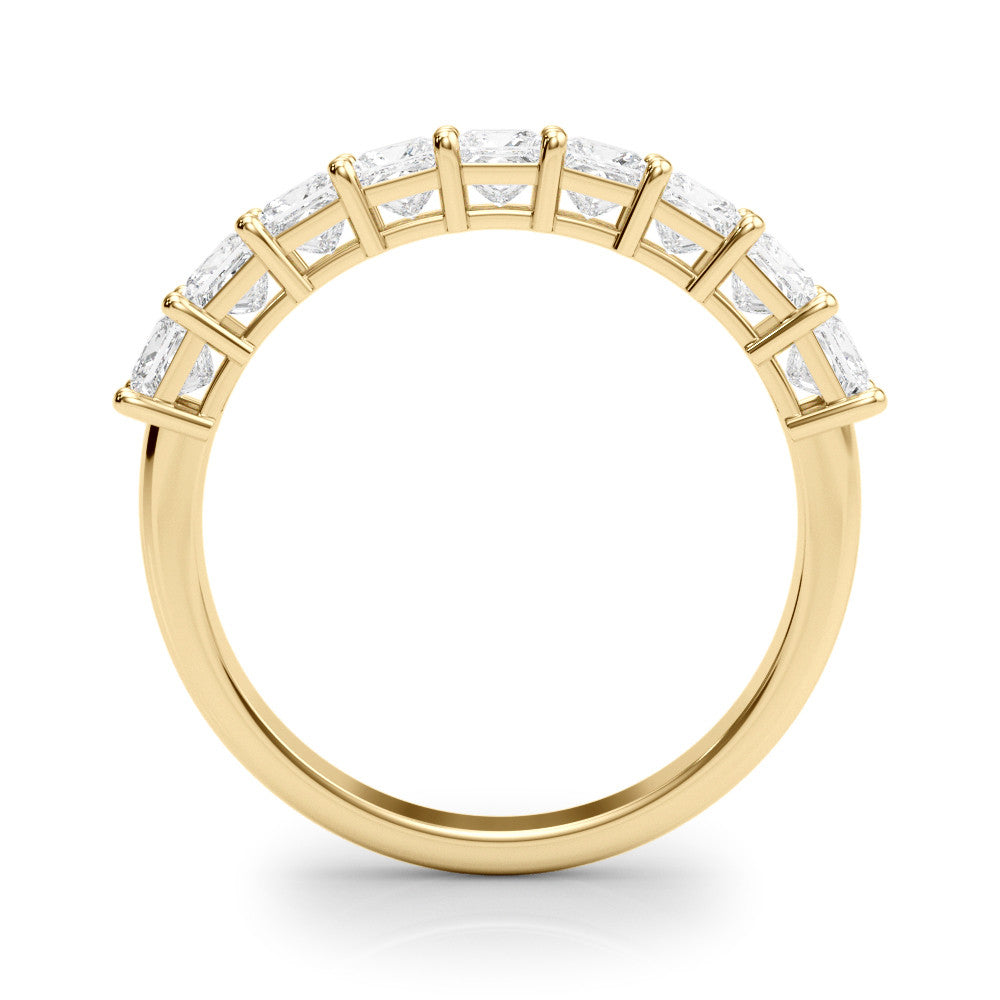 Yellow gold Princess Cut Diamond Prong Set Eternity Band 2