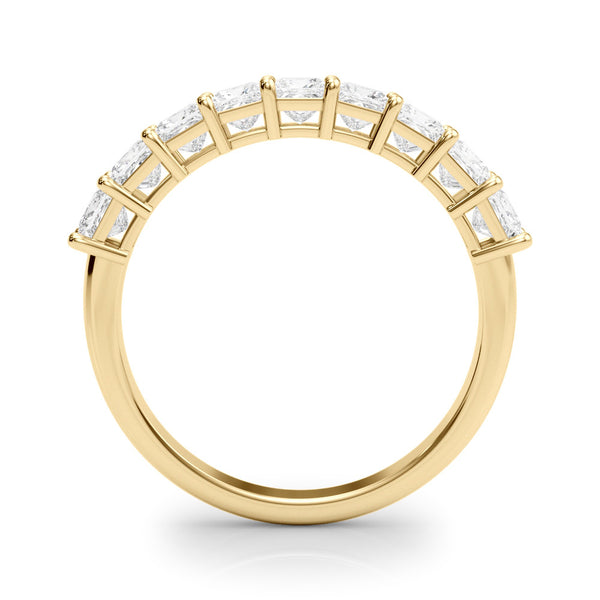 Yellow gold Princess Cut Diamond Prong Set Eternity Band