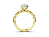 Yellow gold Princess Cut Diamond Ring with Marquise and Round with Yellow Sapphire side stone Side Stones and Four-Prong Setting_27