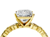 Yellow gold Princess Cut Diamond Ring with Marquise and Round with Yellow Sapphire side stone Side Stones and Four-Prong Setting_28