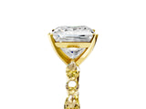 Yellow gold Princess Cut Diamond Ring with Marquise and Round with Yellow Sapphire side stone Side Stones and Four-Prong Setting_29