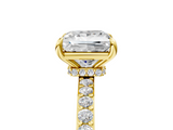 Yellow gold Princess Cut Diamond Ring with Pavé Band and Four-Prong Setting_60