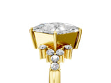 Yellow gold Princess Cut Diamond Ring with Side Stones and Four-Prong Setting_124