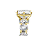Yellow gold Princess Cut Diamond Side Stone Engagement Ring with Four-Prong Setting_29