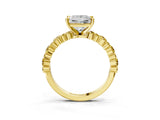 Yellow gold Princess Cut Diamond Side Stone Solitaire Ring with Round with Yellow Sapphire side stone and Four-Prong Setting_3