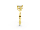 Yellow gold Princess Cut Diamond Solitaire Celtic Knot Ring with Four-Prong Setting_95