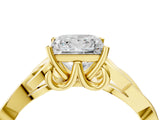 Yellow gold Princess Cut Diamond Solitaire Celtic Knot Ring with Four-Prong Setting_97