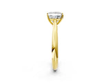 Yellow gold Princess Cut Diamond Solitaire Engagement Ring with Cathedral Setting and Four-Prong Mount_243