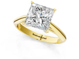 Yellow gold Princess Cut Diamond Solitaire Engagement Ring with Cathedral Setting and Four-Prong Mount_69