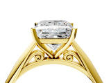 Yellow gold Princess Cut Diamond Solitaire Engagement Ring with Cathedral Setting and Four-Prong Mount_72