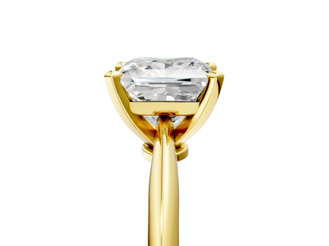 10K Yellow Gold 1.04 Carat E VS1 Princess Diamond Solitaire Engagement Ring with Classic Band and Four-Prong Setting