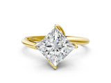 Yellow gold Princess Cut Diamond Solitaire Engagement Ring with Four-Prong Setting and Classic Band_20