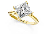 Yellow gold Princess Cut Diamond Solitaire Engagement Ring with Four-Prong Setting and Classic Band_21