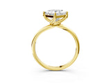 Yellow gold Princess Cut Diamond Solitaire Engagement Ring with Four-Prong Setting and Classic Band_23
