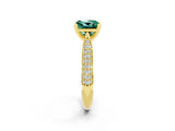 Yellow gold Princess Cut Diamond Solitaire Engagement Ring with Pavé Band and Four-Prong Setting_2