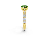 Yellow gold Princess Cut Diamond Solitaire Engagement Ring with Pavé Band and Four-Prong Setting_2