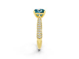 Yellow gold Princess Cut Diamond Solitaire Engagement Ring with Pavé Band and Four-Prong Setting_2