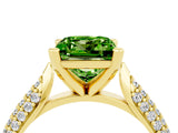 Yellow gold Princess Cut Diamond Solitaire Engagement Ring with Pavé Band and Four-Prong Setting_4