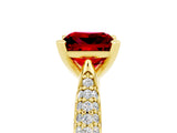 Yellow gold Princess Cut Diamond Solitaire Engagement Ring with Pavé Band and Four-Prong Setting_5