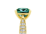 Yellow gold Princess Cut Diamond Solitaire Engagement Ring with Pavé Band and Four-Prong Setting_5