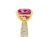 Yellow gold Princess Cut Diamond Solitaire Engagement Ring with Pavé Band and Four-Prong Setting_5