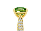 Yellow gold Princess Cut Diamond Solitaire Engagement Ring with Pavé Band and Four-Prong Setting_5