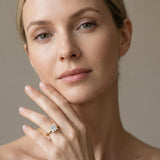 14K Yellow Gold 2.91 Carat F VVS2 Princess Diamond Solitaire Engagement Ring with Round Band and Four-Prong Setting