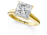 Yellow gold Princess Cut Diamond Solitaire Engagement Ring with Tapered Plain Band and Four-Prong Setting_20