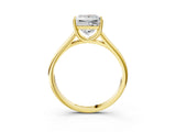 Yellow gold Princess Cut Diamond Solitaire Engagement Ring with Tapered Plain Band and Four-Prong Setting_22