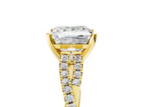 Yellow gold Princess Cut Diamond Solitaire Engagement Ring with Twisted Pavé Band and Four-Prong Setting_42