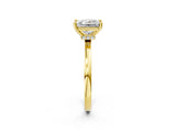 Yellow gold Princess Cut Diamond Solitaire Ring with Classic Band and Four-Prong Setting_10