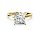 Yellow gold Princess Cut Diamond Solitaire Ring with Classic Band and Four-Prong Setting_8