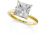 Yellow gold Princess Cut Diamond Solitaire Ring with Classic Band and Four-Prong Setting_9