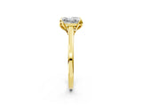 Yellow gold Princess Cut Diamond Solitaire Ring with Flower Prong Setting and Classic Band_262