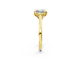 Yellow gold Princess Cut Diamond Solitaire Ring with Flower Prong Setting and Classic Band_32