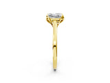 Yellow gold Princess Cut Diamond Solitaire Ring with Flower Prong Setting and Classic Band_58