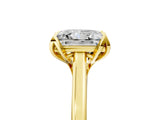 Yellow gold Princess Cut Diamond Solitaire Ring with Flower Prong Setting and Classic Band_61