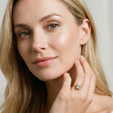 Yellow gold Princess Cut Diamond Solitaire Ring with Flower Prong Setting and Classic Band