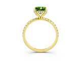 Yellow gold Princess Cut Diamond Solitaire Ring with Four-Prong Setting and Pavé Band_3