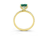 Yellow gold Princess Cut Diamond Solitaire Ring with Four-Prong Setting and Pavé Band_3