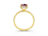 Yellow gold Princess Cut Diamond Solitaire Ring with Four-Prong Setting and Pavé Band_3
